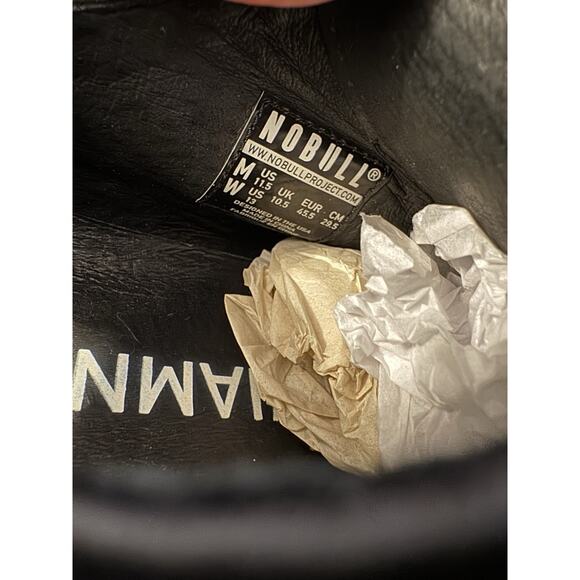 NO BULL DRESS SHOES MENS 11.5 WOMENS 13 BLACK LEATHER $199 - Picture 2 of 9